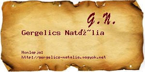 Gergelics Natália névjegykártya